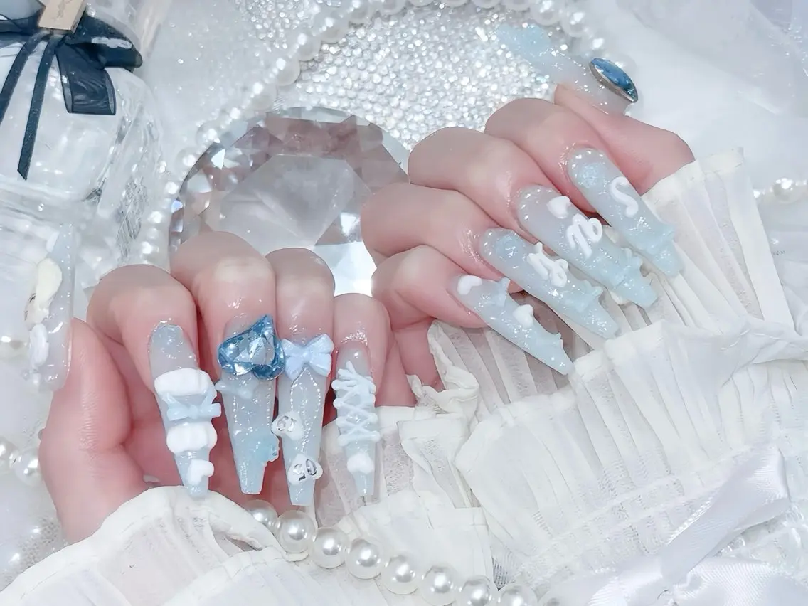 ネイル クリアネイル ドット フットネイル ジェルネイル グリーン ハンドネイル Rin Nail 新大久保店のネイルデザイン
