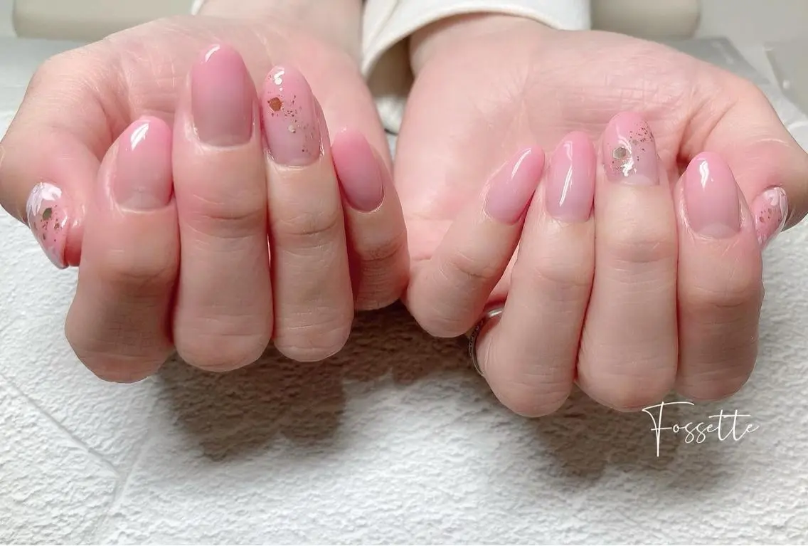ネイル 桜ネイル グラデーション オフィスネイル ピンク 春ネイル ハンドネイル nailsalon Fossetteのネイルデザイン