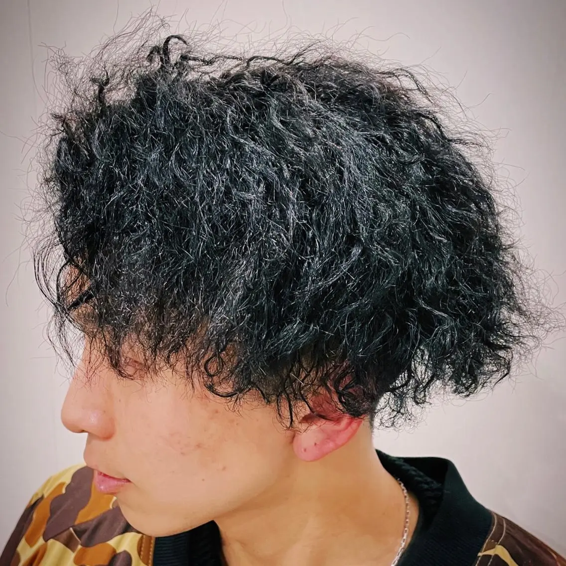 ミディアム パーマ メンズ カット パーマ 新宿メンズヘア 原田睦人のヘアスタイル