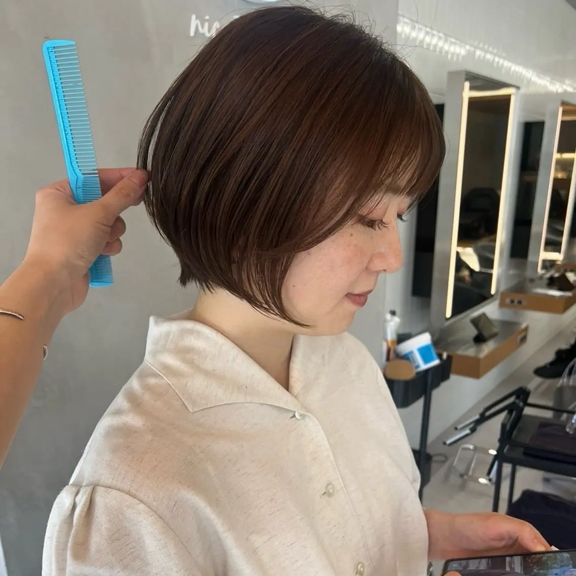 ショート カラー 🤍ブリーチなしカラ ー/渋谷/YUU🤍のヘアスタイル