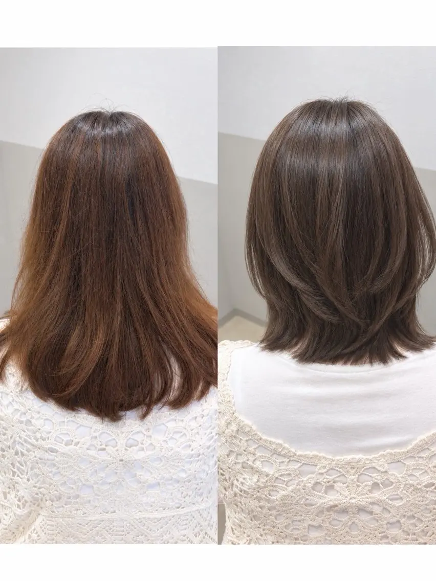 ミディアム カット ヘアカラー ヘッドスパ 髪質改善/ショート✨ /オグ✂️/のヘアスタイル