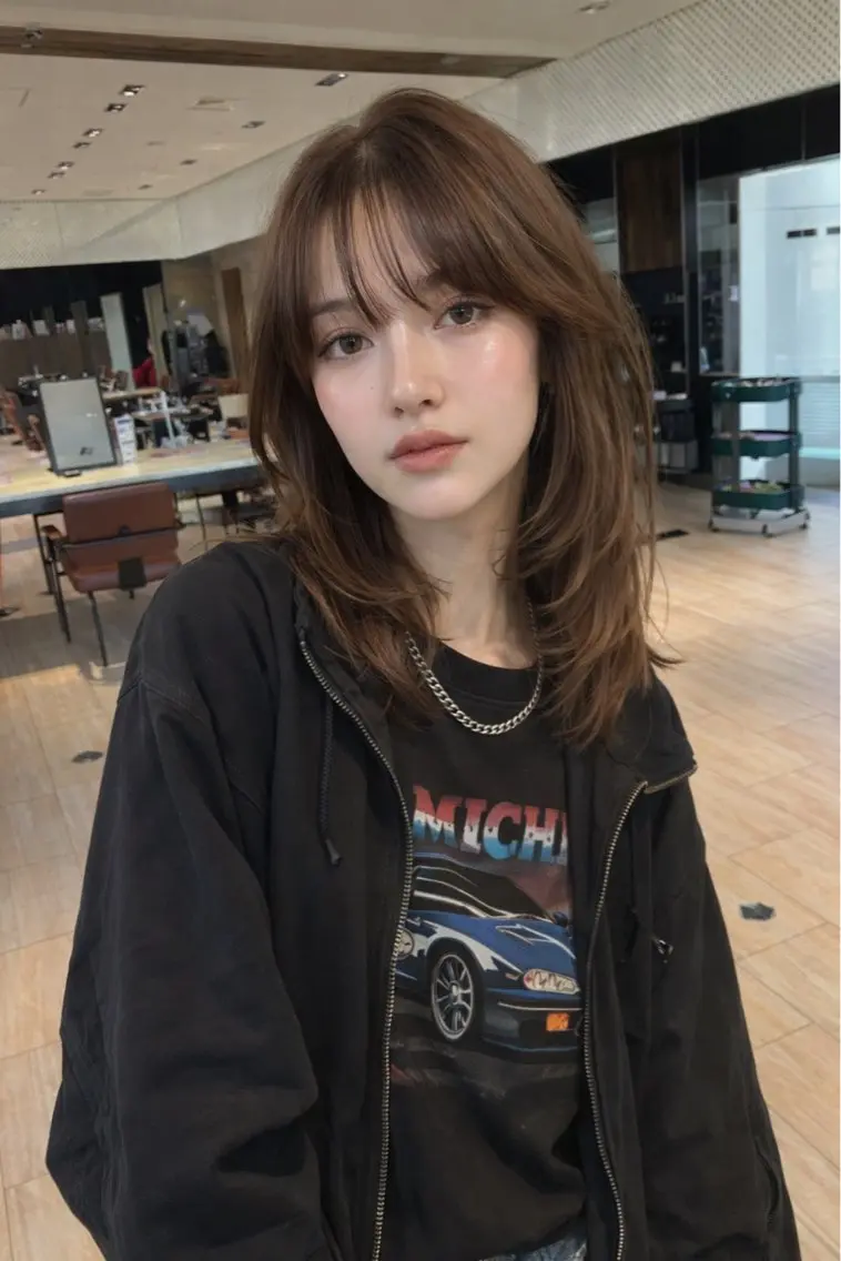 ロング カラー カット ヘアカラー トリートメント SHION/銀座 まとまるカット🩵のヘアスタイル