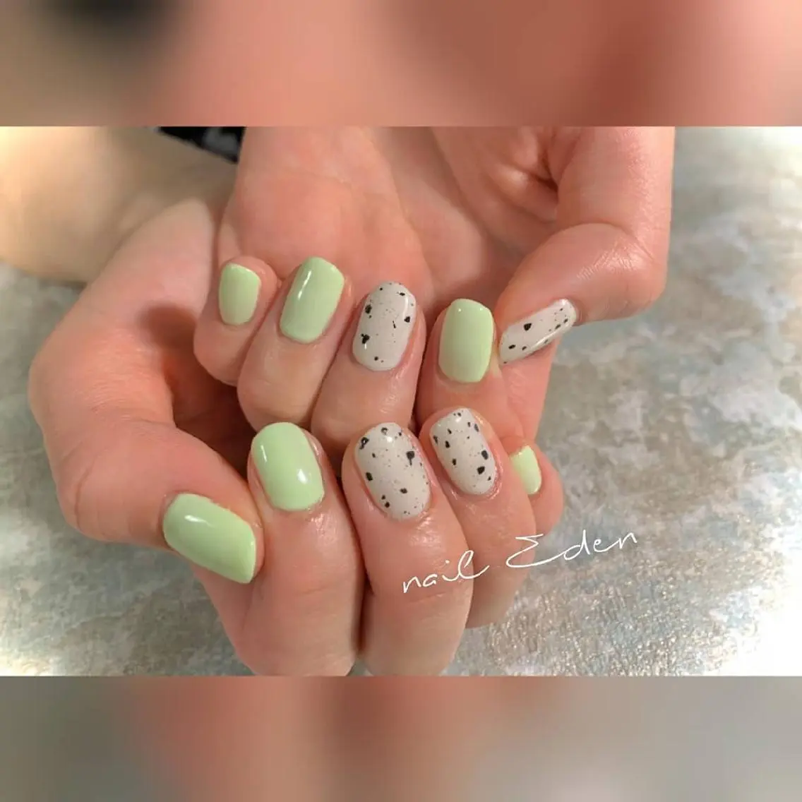 ネイル ジェルネイル グリーン 持ち込み Eden ♾️のネイルデザイン