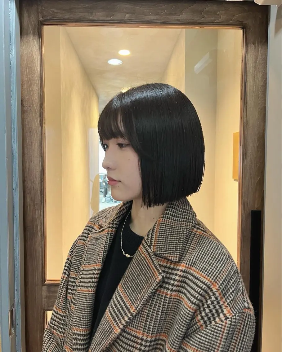 ショート カラー カット 縮毛矯正 トリートメント akane/ボブ /ブラウンベージュのヘアスタイル