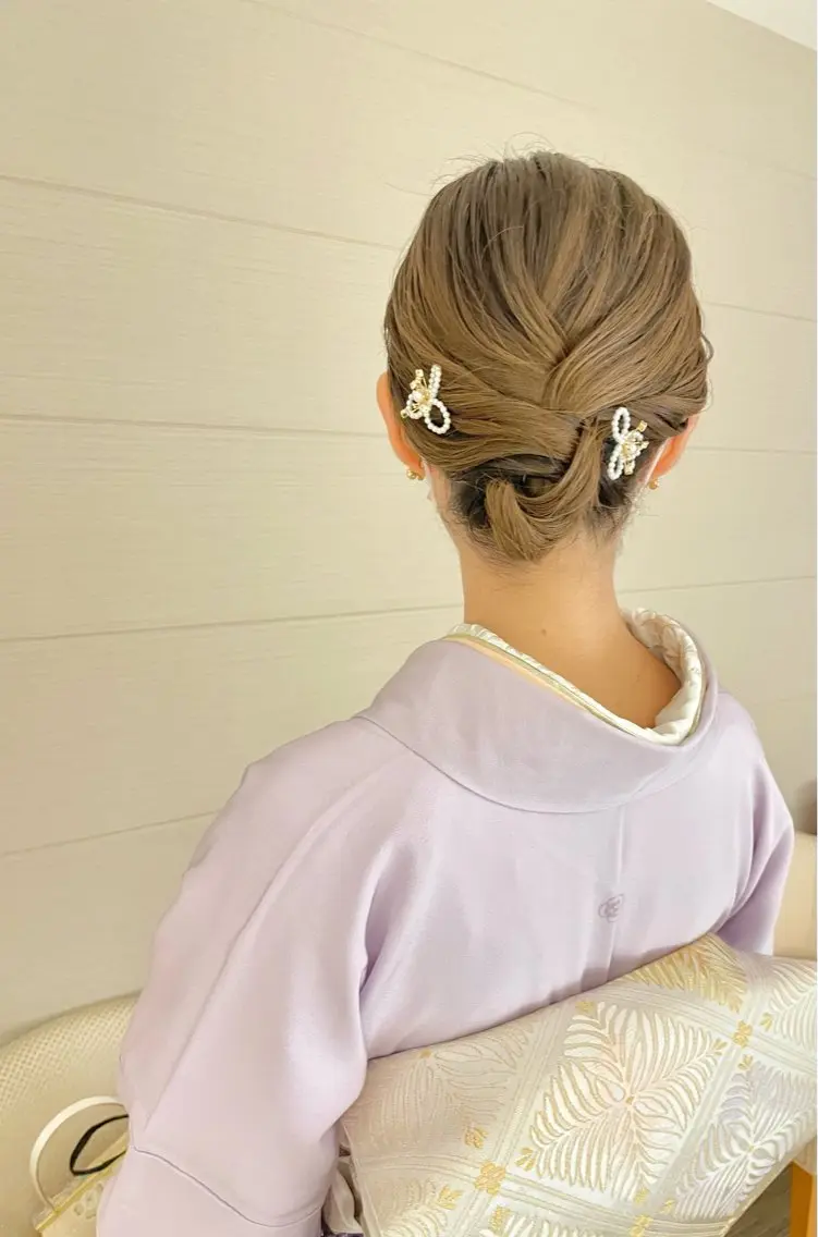 色留袖 着付け(ヘアセット付)の写真