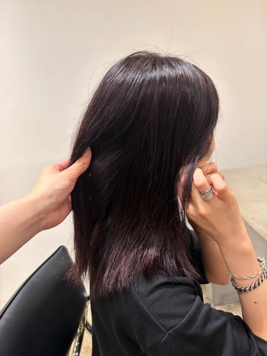 セミロング ヘアカラー 松永 美春のヘアスタイル