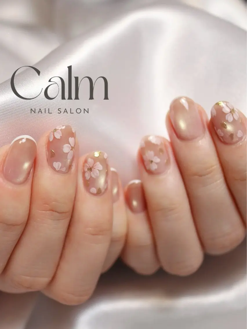 ネイル フラワーネイル Calmnail 武蔵小山のネイルデザイン