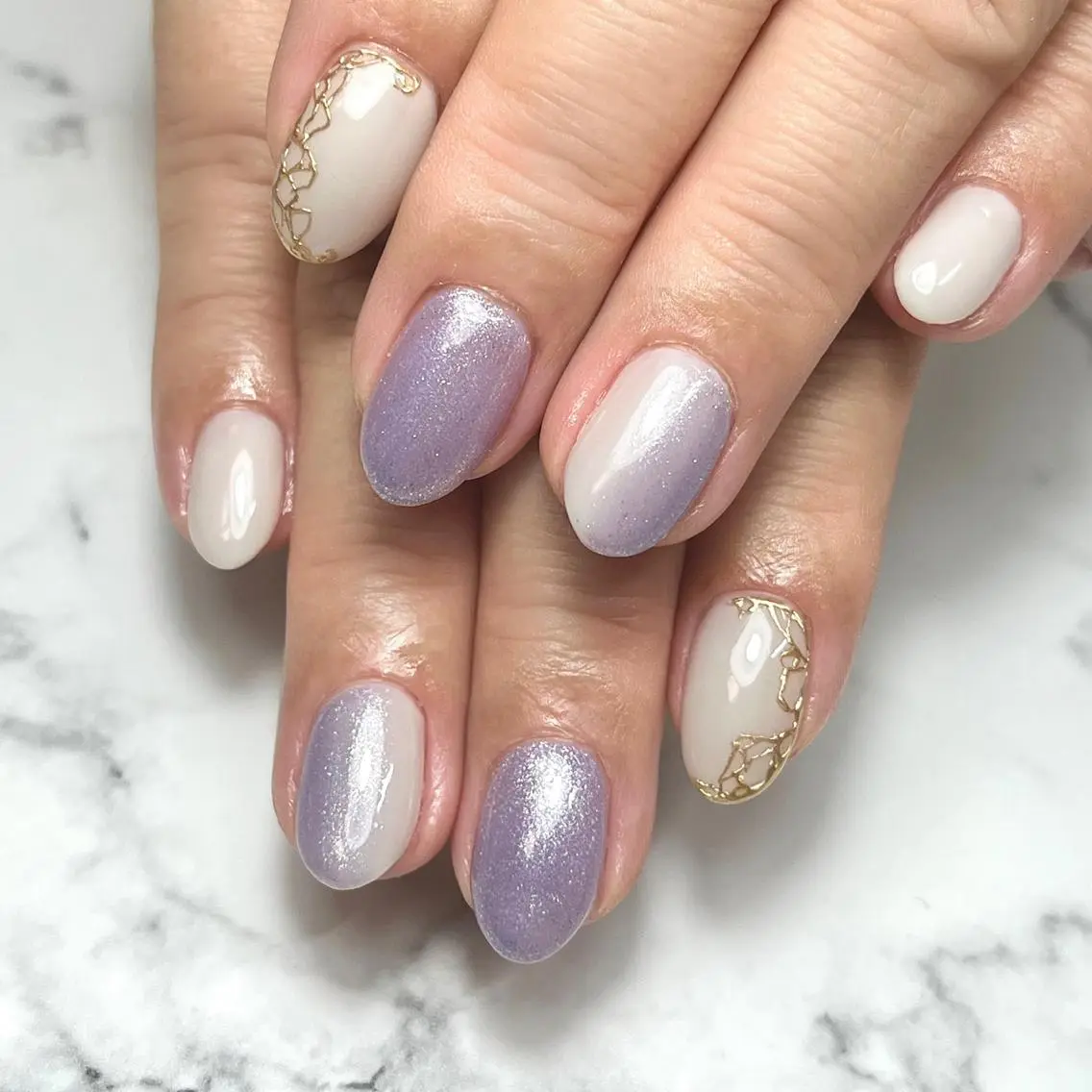 ネイル アートネイル ジェルネイル グラデーション 氷ネイル・うるうるネイル 韓国ネイル ハンドネイル NAIL NOWのネイルデザイン