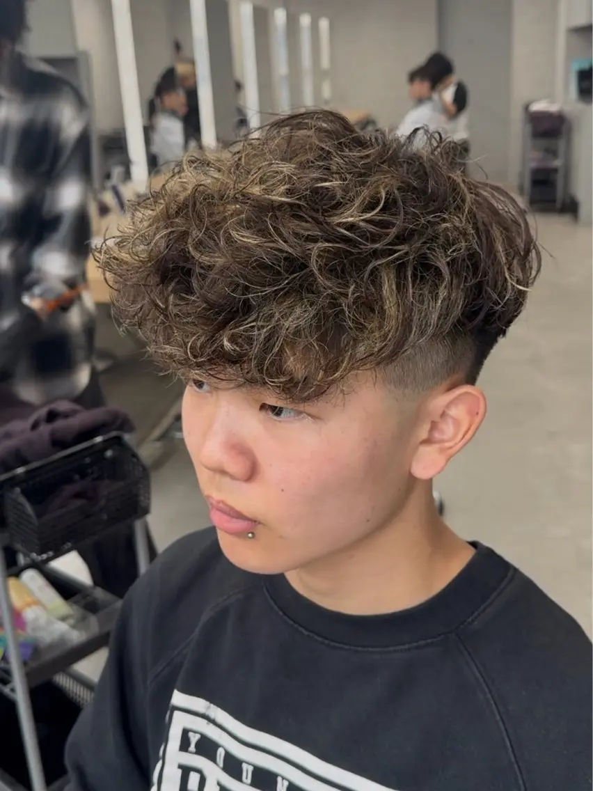 ショート パーマ メンズ スペインカール カット パーマ メンズパーマカット 達人/涼のヘアスタイル