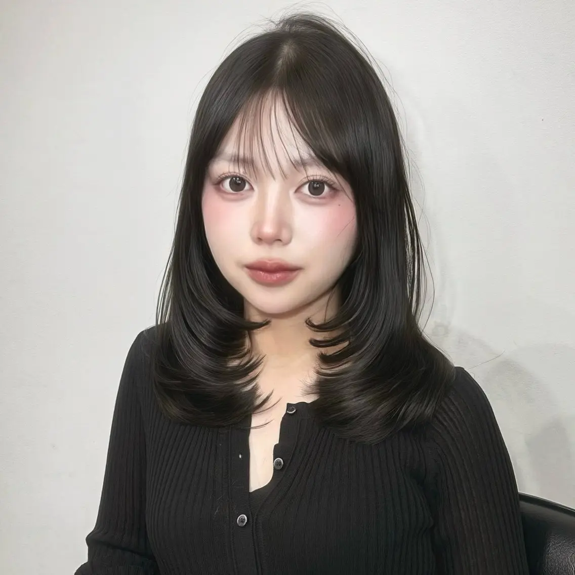 セミロング レイヤーカット カット ヘアカラー トリートメント yuuka 🖤韓国ヘア🖤のヘアスタイル