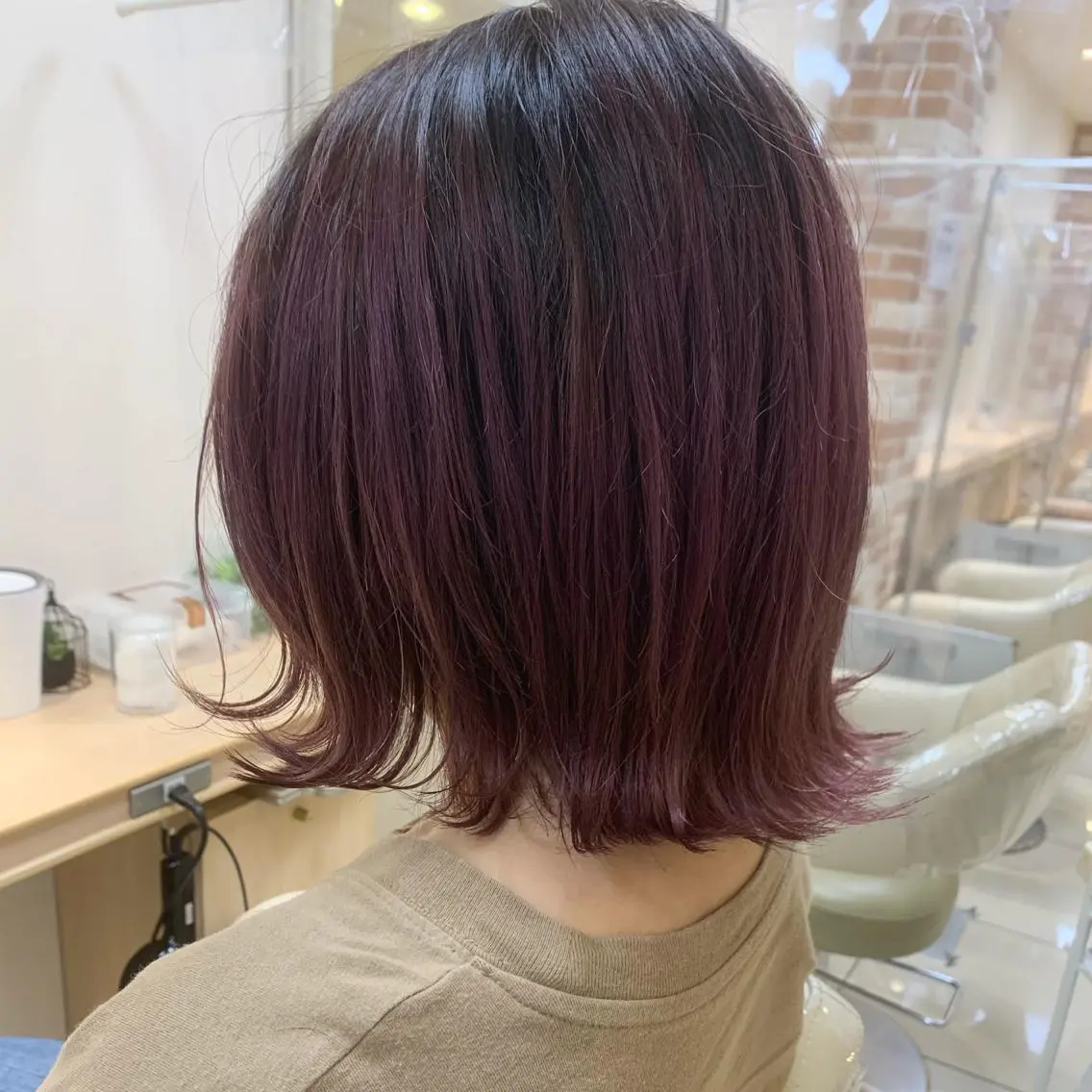 ミディアム カラー ヘアアレンジ ブリーチ ラベンダーカラー ピンクカラー ピンクラベンダー 店長 大方康暉のヘアスタイル