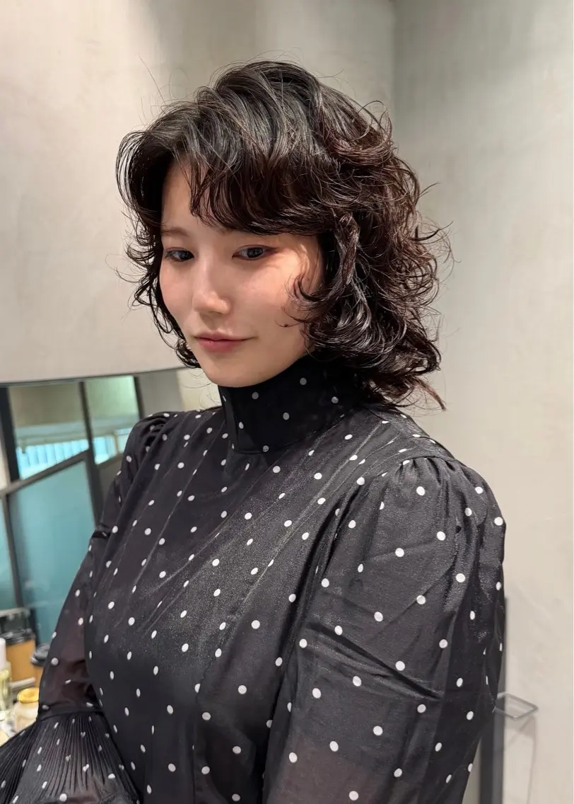 ショート パーマ ボブ 髪質改善 韓国風ヘア レイヤーカット デジタルパーマ 小田 晃瑛のヘアスタイル
