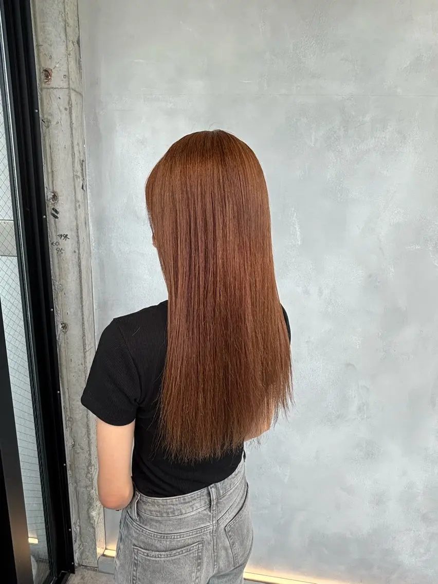 ロング カラー ブリーチ ブリーチなしカラー ヘアカラー トリートメント 暖色/ハイトーン/ カラー/HBLのヘアスタイル