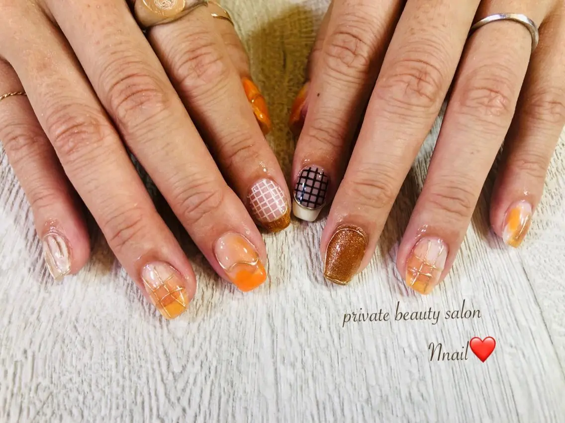 ネイル アートネイル 持ち込み ニュアンスネイル 🌿Nnail🌿 プライベートサロンのネイルデザイン