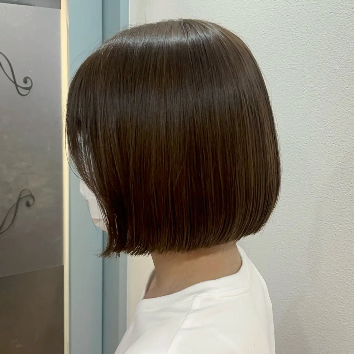 ミディアム カラー ブラウンカラー ボブ カット ヘアカラー トリートメント 岡田 杏奈のヘアスタイル