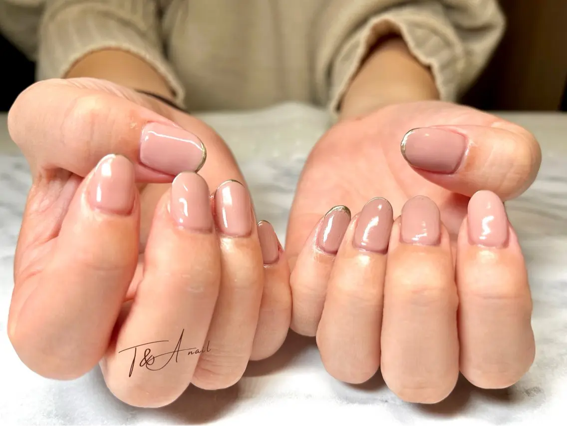 ネイル 長さ出し フレンチネイル ジェルネイル スカルプネイル シンプルネイル T&A nailのネイルデザイン