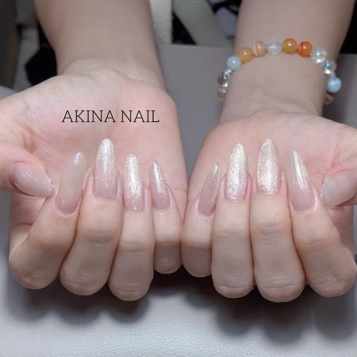 ミディアム 韓国風ヘア ハンドネイル Akina Nail 亀戸のネイルデザイン