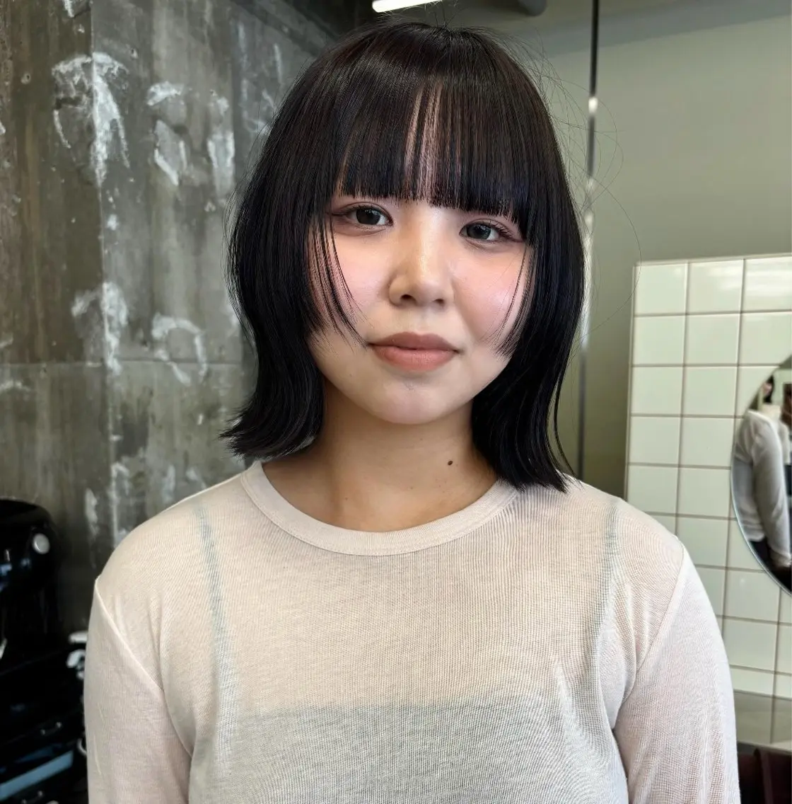 ミディアム カラー パーマ ヘアアレンジ キッズ カット ヘアカラー デザインパーマ メンズカット 郁美のヘアスタイル