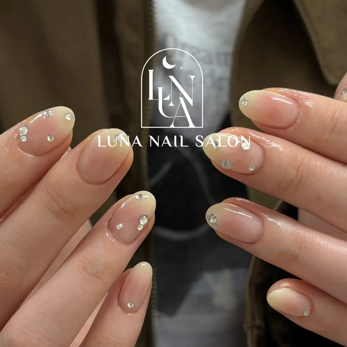 ネイル アートネイル チークネイル フレンチネイル ジェルネイル ガラスフレンチ ハンドネイル フットネイル ハンドケア LUNA Nail salon💕のネイルデザイン