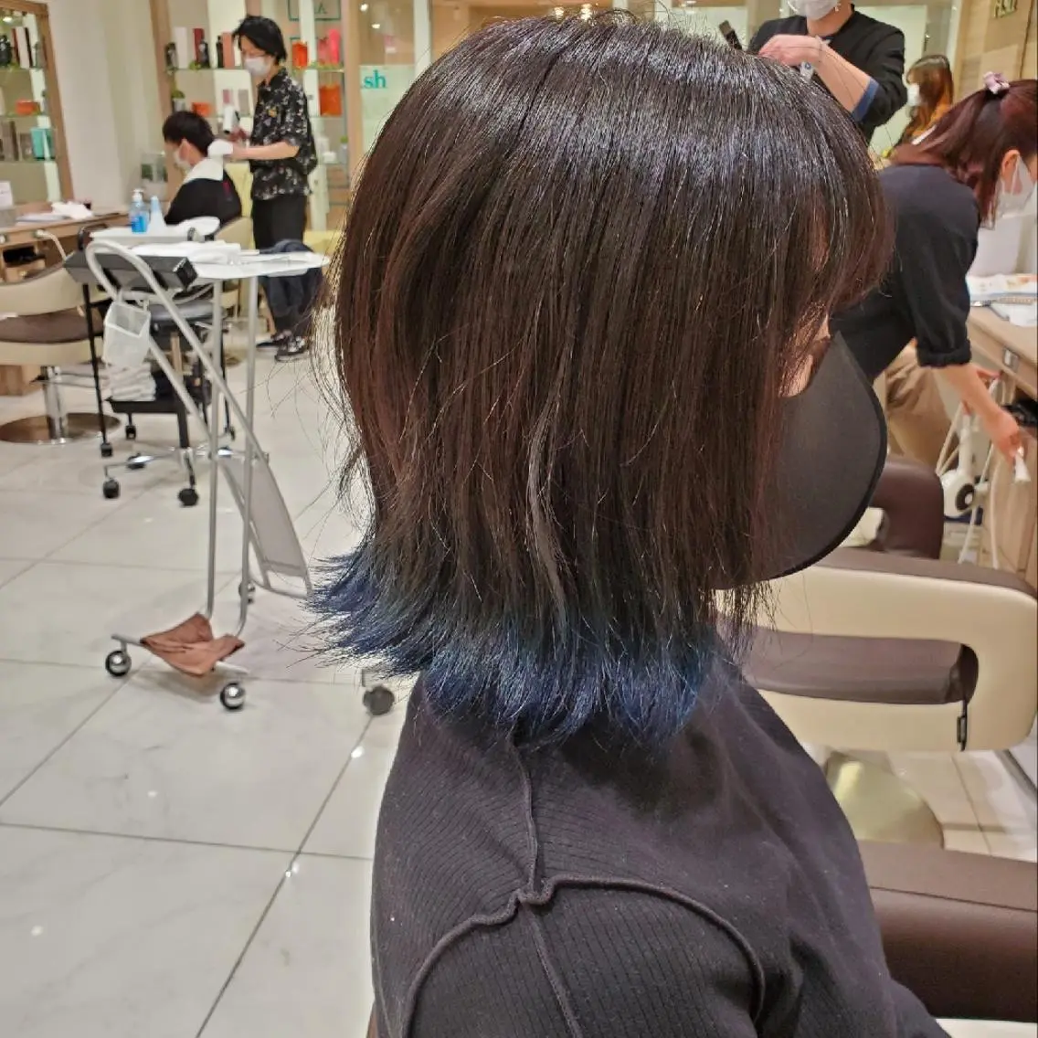 ミディアム カラー ブリーチ ブルーカラー グレージュ イルミナカラー ネイビーカラー カラー特化🔥中村 和貴<Ash津田沼>のヘアスタイル