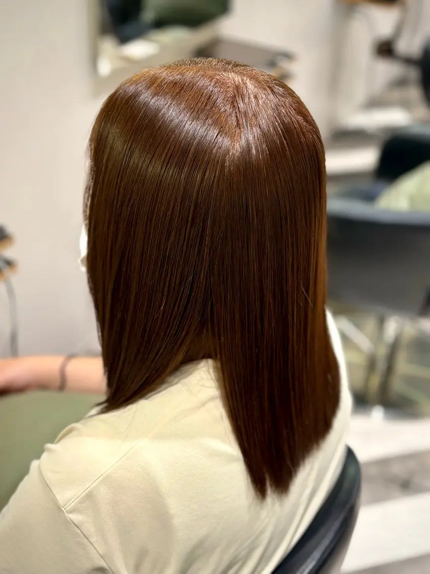 ミディアム カラー ブラウンカラー 久保 佑真のヘアスタイル