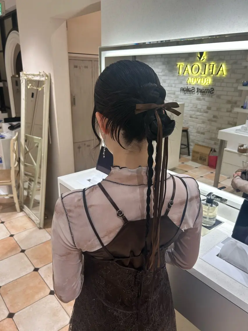 ロング ヘアアレンジ 結婚式・ブライダル ヘアアレンジ /カラー和田茉日琉のヘアスタイル