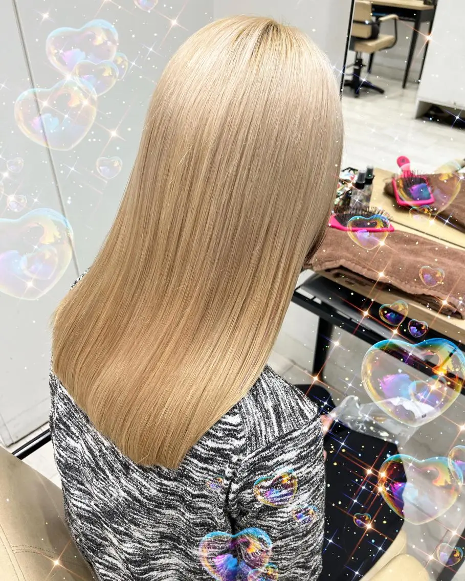 🤍🍒ダメージ軽減！🌙💗ケアブリーチカラー🫶🍒🤍の写真