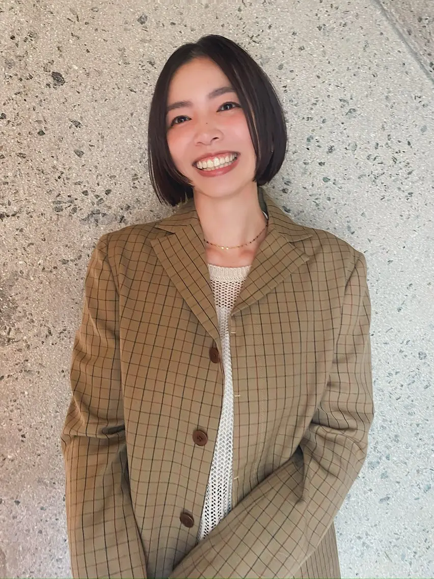 ショート 切りっぱなしボブ 前下がりボブ ボブレイヤー ボブ くびれヘア カット ヘアカラー トリートメント 平尾薬院/IZAKI ボブ/ショート/前髪のヘアスタイル