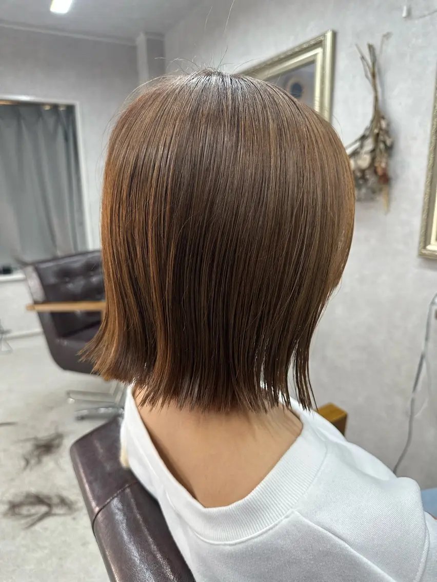 ミディアム カラー カット ヘアカラー トリートメント Lien 深井店のヘアスタイル