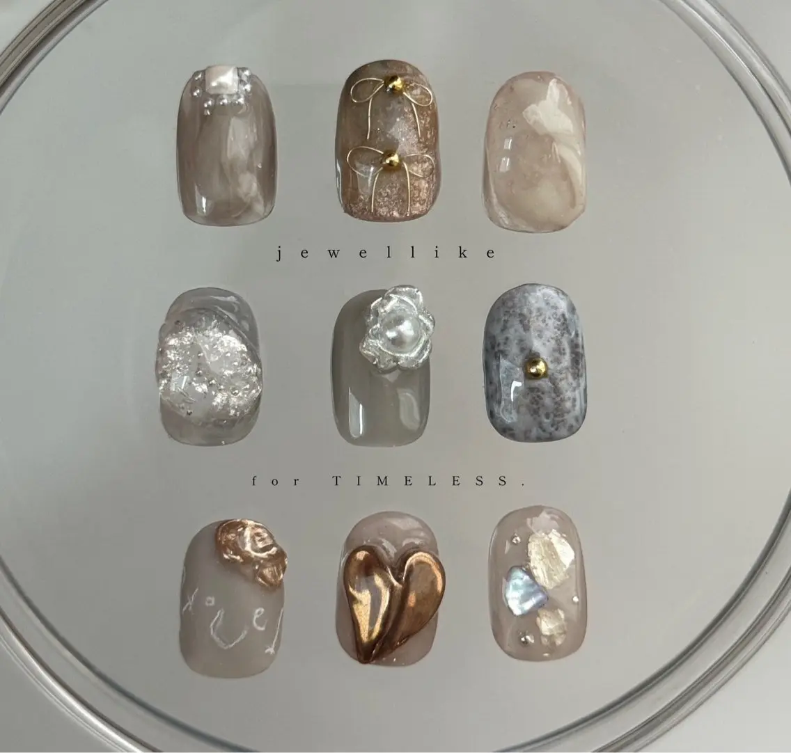 ネイル ハート ニュアンスネイル リボン lacier nailのネイルデザイン
