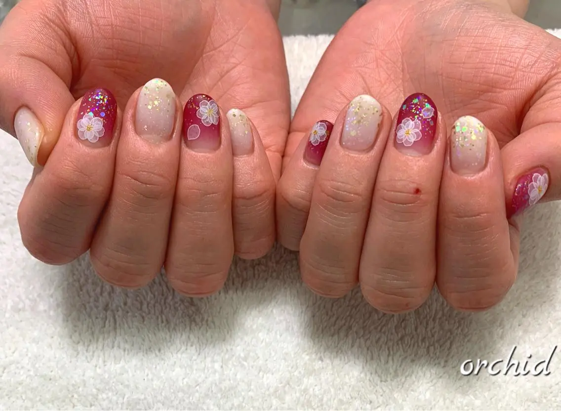 ネイル マットネイル orchid ♡オーキッドのネイルデザイン