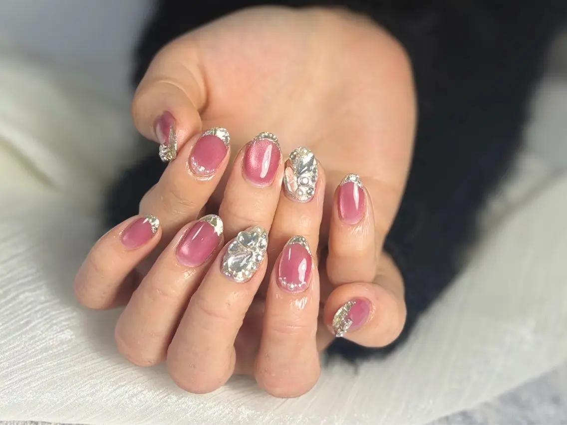 ネイル フレンチネイル ガラスフレンチ ハンドネイル RMS  nail miwakoのネイルデザイン