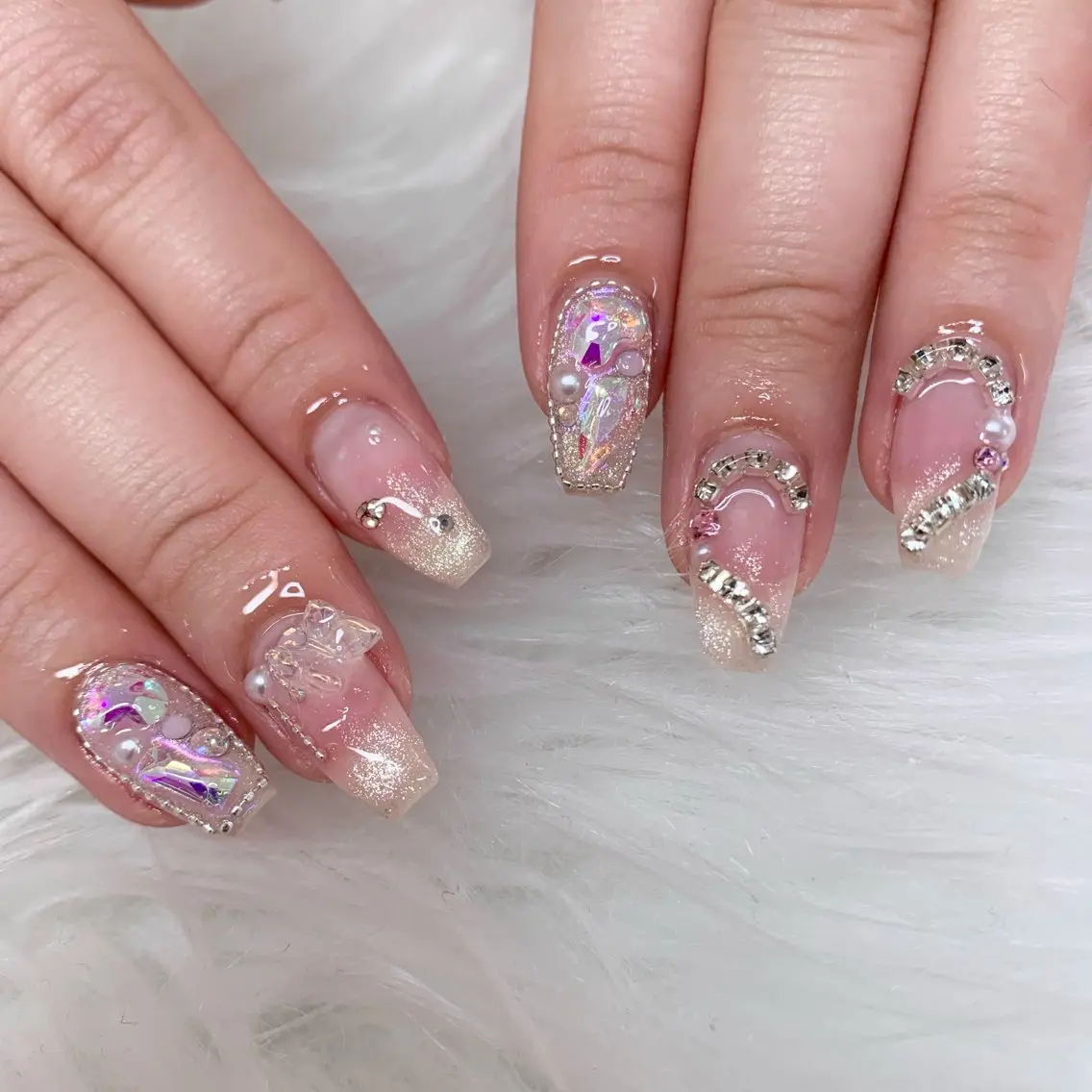 ネイル ハート ハンドネイル La neige* yuki 🐩🌙のネイルデザイン