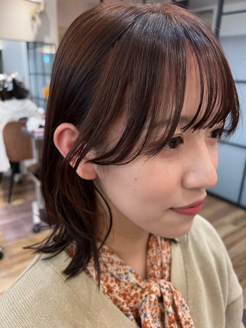 ミディアム カラー カット ヘアカラー トリートメント しみず さくら🌸のヘアスタイル