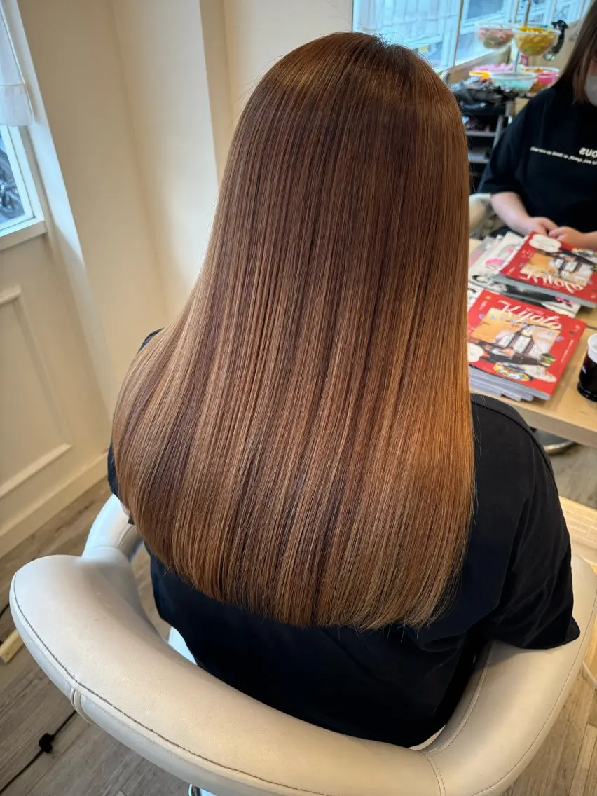 ロング ロング 縮毛矯正 トリートメント 中川 真帆のヘアスタイル