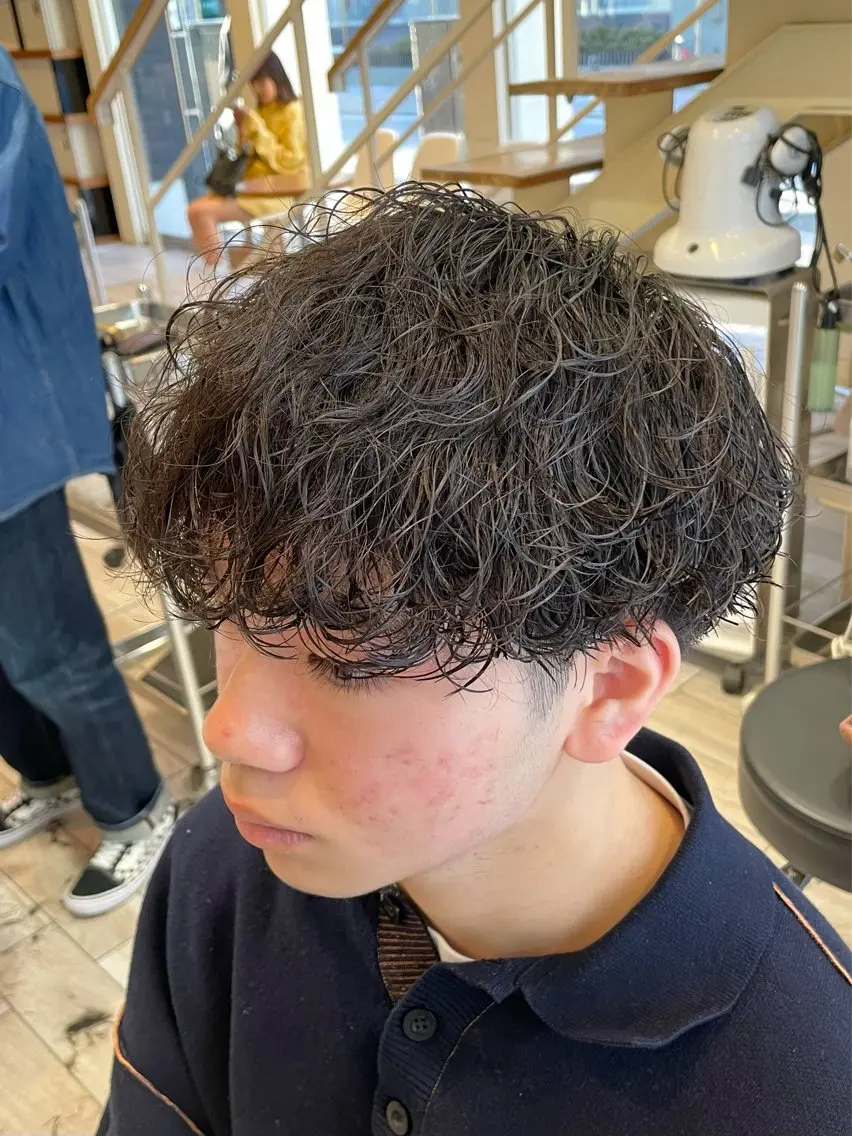 ショート パーマ メンズ メンズパーマ カット パーマ パーマ/フェード🔥 佐々木波人のヘアスタイル