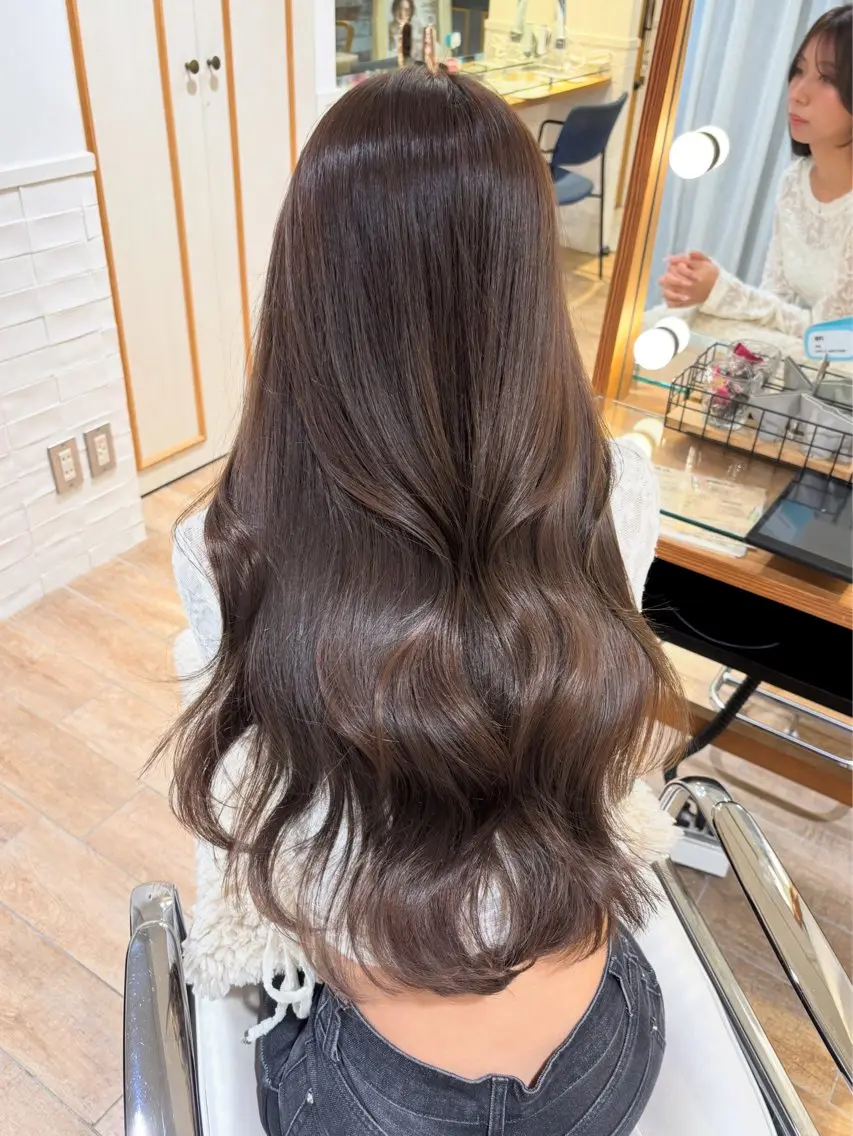 ロング カラー ベージュカラー ブリーチ 透明感カラー ダブルカラー ブリーチなしカラー カット ヘアカラー トリートメント 横浜/レイヤーカット /韓国ヘア/佐藤記正のヘアスタイル