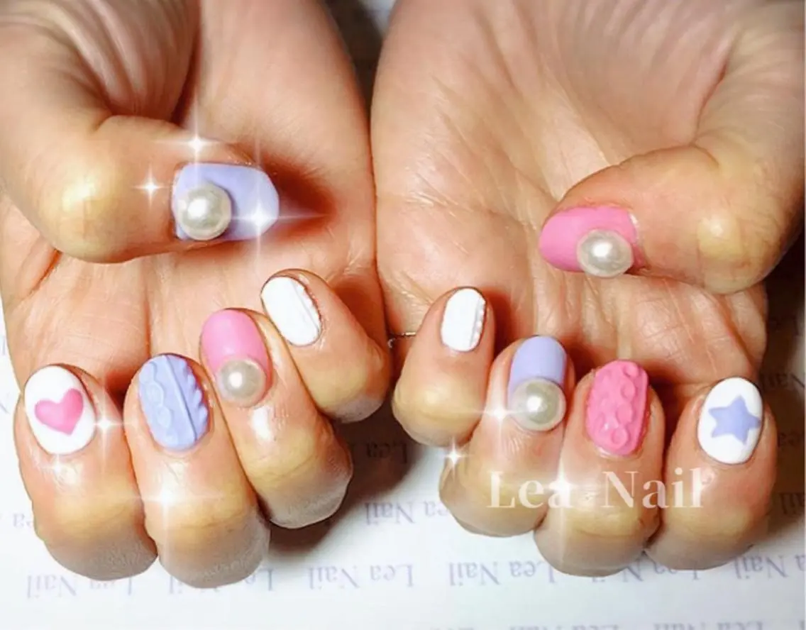 ネイル マットネイル パステルネイル Lea Nailのネイルデザイン
