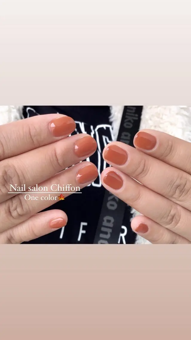 ネイル オレンジ Nail salon Chiffonのネイルデザイン