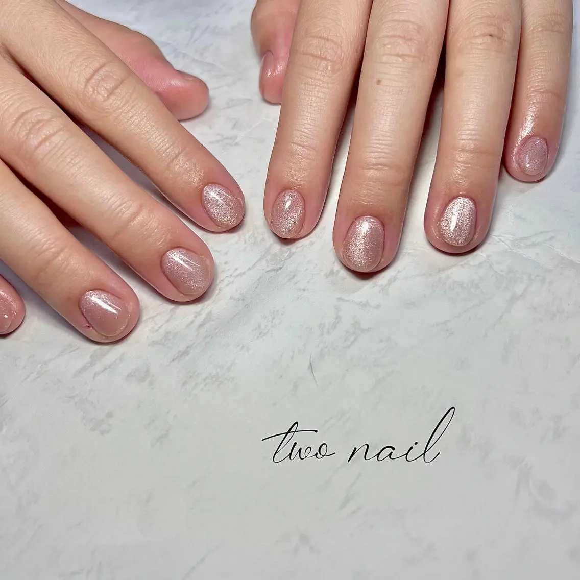 ネイル アートネイル ブラウン フットネイル ハート マグネットネイル ハンドネイル two nailのネイルデザイン