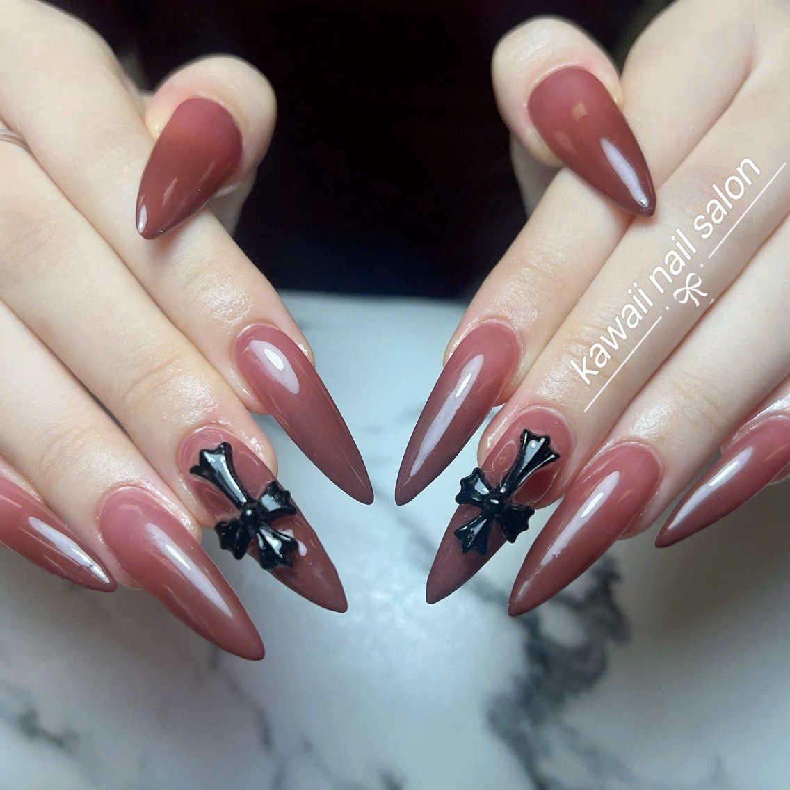 ネイル アニマル柄 長さ出し フレンチネイル グラデーション キラキラネイル Kawaii Nail Salonのネイルデザイン