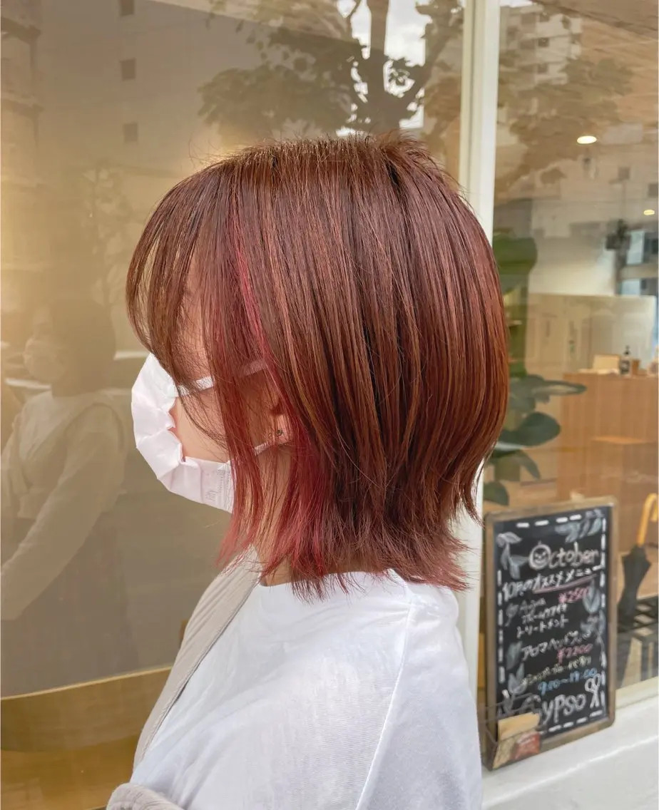 ミディアム カラー カット ヘアカラー トリートメント 佐々木 美帆のヘアスタイル