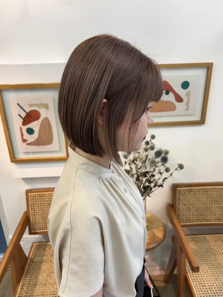 ショート カラー ベージュカラー ブリーチ 透明感カラー ダブルカラー ブリーチなしカラー ✨髪質改善✨原宿 えのもと　はなのヘアスタイル