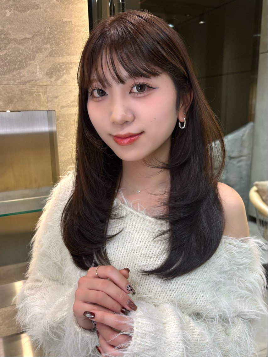 セミロング カット ヘアカラー さくら/縮毛矯正 レイヤー/🖤のヘアスタイル