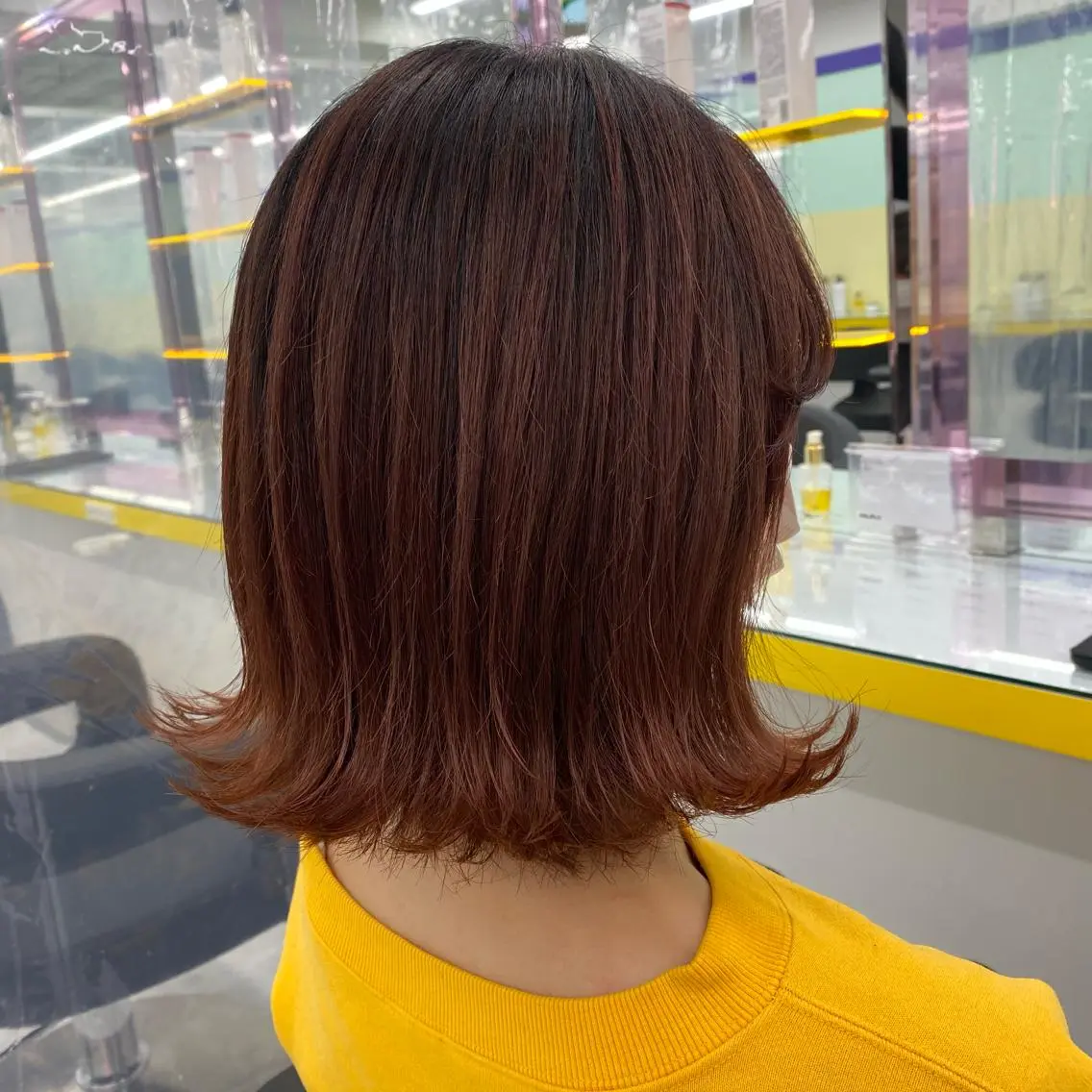 ミディアム カラー ヘアアレンジ カット ヘアカラー mai🍑暖色カラー /レイヤー💖のヘアスタイル