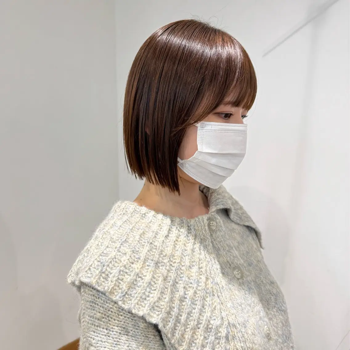 ミディアム サイドバング カット 清水愛果/似合わせ カット/透明感カラーのヘアスタイル