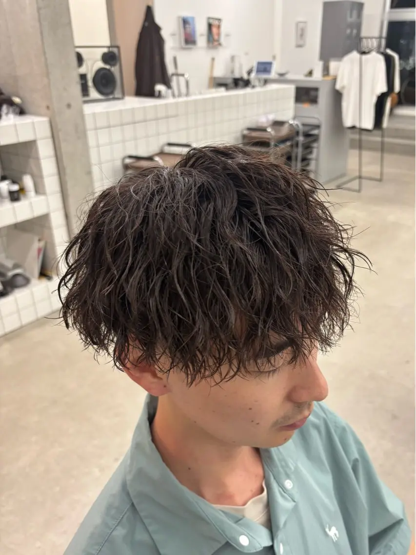 🔥初回クーポン🔥 mensカット+ツイストスパイラルパーマ+内部補修トリートメント メンズ限定🎉の写真