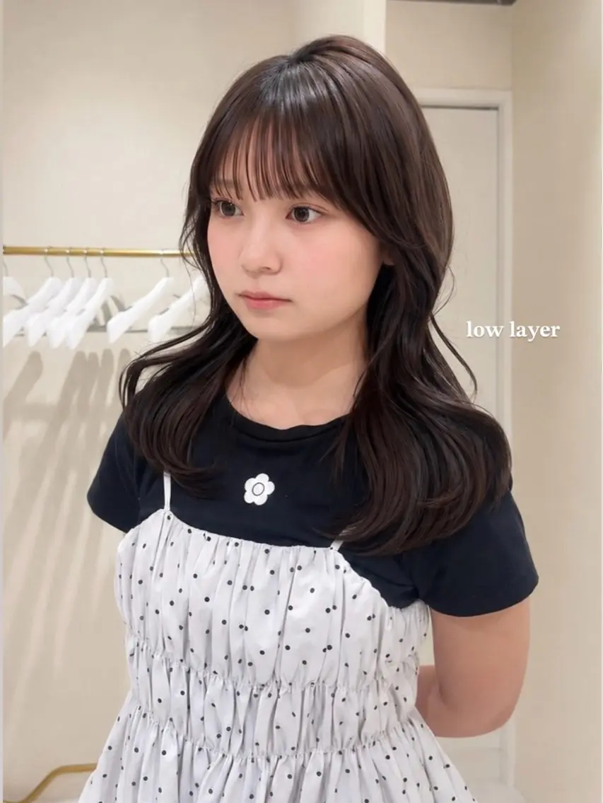 ミディアム カラー カット ヘアカラー ワンカールで決まるレ イヤー/角岡泉希🩶のヘアスタイル