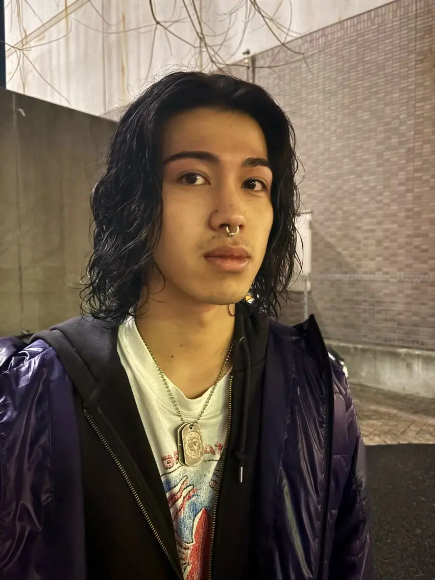 ミディアム メンズ カット パーマ 西宮北口パーマ特化 鮫島竜海のヘアスタイル
