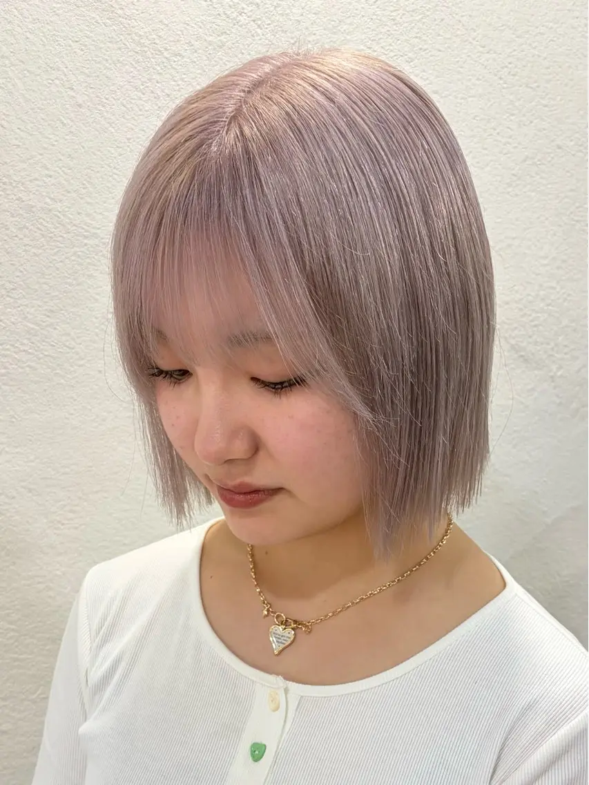 セミロング カラー ヘアカラー 🫧suzuno 🫧ブリーチ強化のヘアスタイル